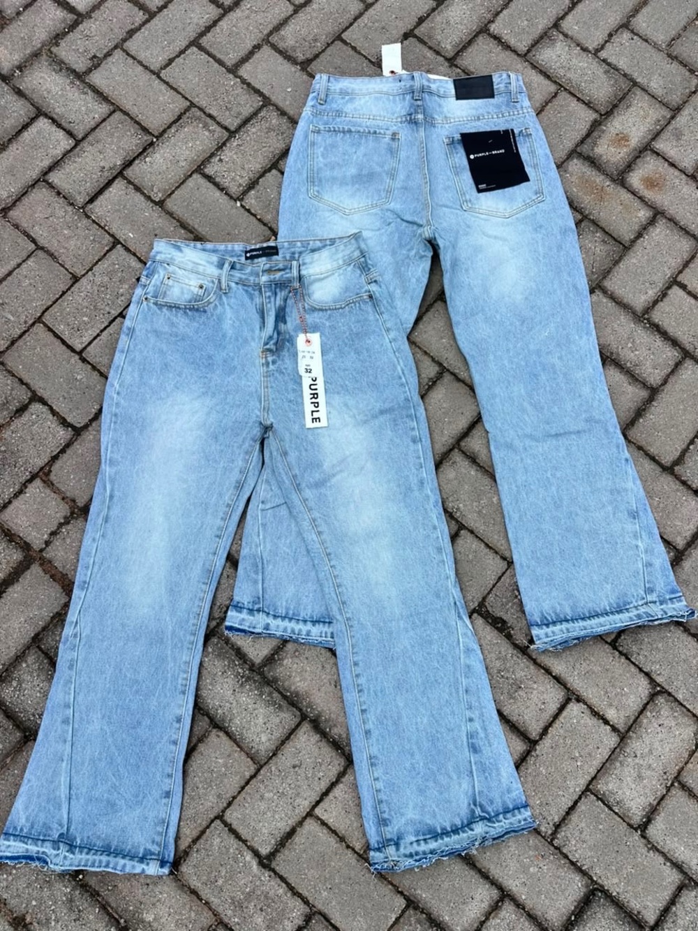 Men's Light Blue Bootcut Jeans - Unbranded